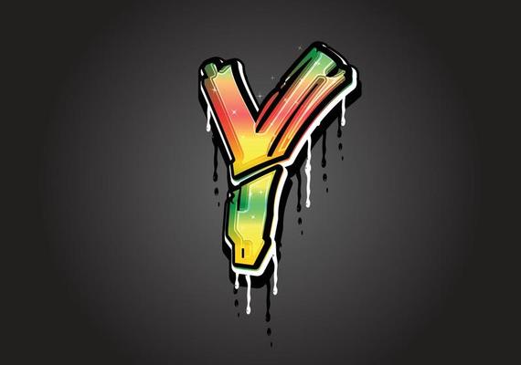 Y Brush Letter alphabet vector
