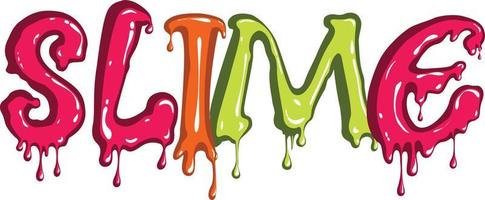 Slime colorful  Text with dripping vector