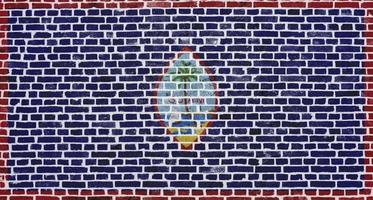 Flag of Guam painted on a brick wall photo