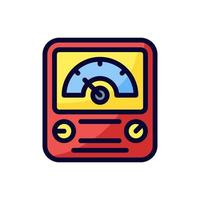 voltmeter filled line style icon. vector illustration for graphic design, website, app