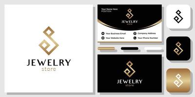 Jewelry diamond symbol luxury gemstone gold with business card template