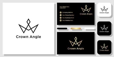 Crown Angle outline luxury modern elegance geometric simple with business card template vector
