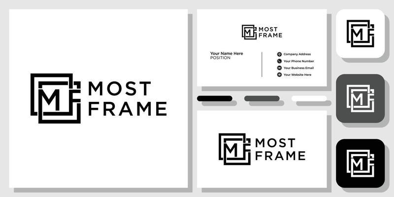 Most Frame initials font modern interiors with business card template