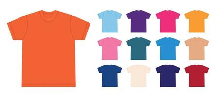 colección de maquetas de camisetas de varios colores vector