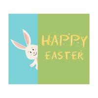 Bunny hiding. Smile Rabbit Peeks out Banner vector