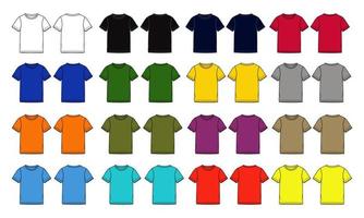 Multicolor Short sleeve t shirt vector template for baby boys