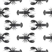 Lobster seamless vector pattern isolated on white background