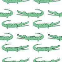 Crocodiles seamless vector pattern isolated on white background