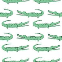 Crocodiles seamless vector pattern isolated on white background