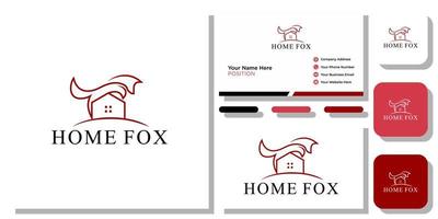 home fox nature architecture forest mountain with business card template vector