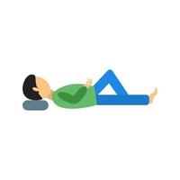 Lying Down Flat Multicolor Icon vector