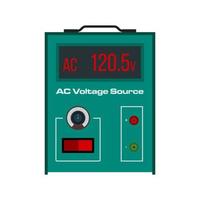 AC Voltage Source Flat Multicolor Icon vector