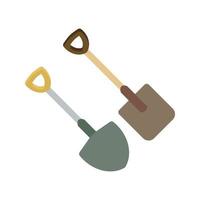 Spade and Shovel Flat Multicolor Icon vector
