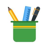 Stationery Holder Flat Multicolor Icon vector