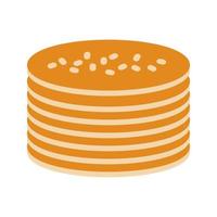 Pancakes Flat Multicolor Icon vector
