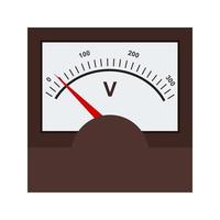 Voltmeter Flat Multicolor Icon vector