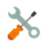 Wrench and Screw Driver Flat Multicolor Icon vector