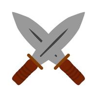 Two Swords Flat Multicolor Icon vector