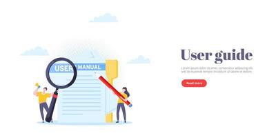 User manual guide book flat style design vector illustration.