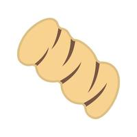 Braided Bread Flat Multicolor Icon vector