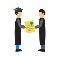 Receiving Degree Flat Multicolor Icon vector