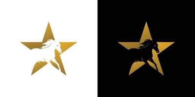 Elegant and attractive horse star logo design 1