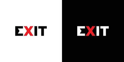 Modern and unique exit text illustration logo design vector