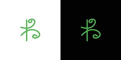 Natural and unique letter K initials logo design vector
