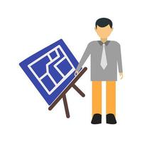 Architect Flat Multicolor Icon vector