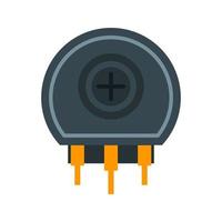 Variable Resistor Flat Multicolor Icon vector