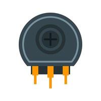 Variable Resistor Flat Multicolor Icon vector