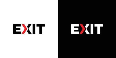 Modern and unique exit text illustration logo design 2 vector