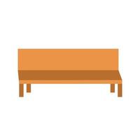 Wooden Bench Flat Multicolor Icon vector