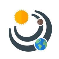 Sun and Planets Flat Multicolor Icon vector