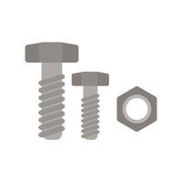 Nut and Bolt Flat Multicolor Icon vector