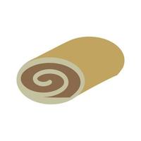 Swiss Roll Flat Multicolor Icon vector