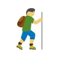 Trekking Flat Multicolor Icon vector