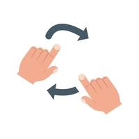 Rotate with Two Hands Flat Multicolor Icon vector