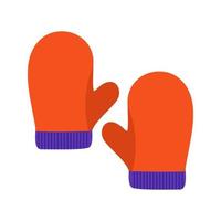 Pair of Gloves Flat Multicolor Icon vector
