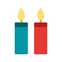 Two Candles Flat Multicolor Icon vector