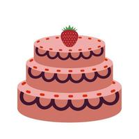 Cake I Flat Multicolor Icon vector