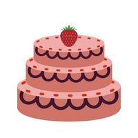 Cake I Flat Multicolor Icon vector