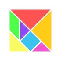 Tangram geometric brain game vector design template