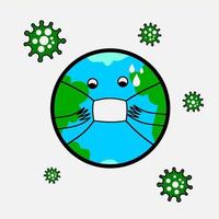 diseño de vector de ilustración de tierra infectada por virus