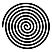 espiral de remolino negro en el diseño de vector de pantalla blanca