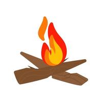 Flame Flat Multicolor Icon vector