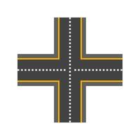 Linked Road Flat Multicolor Icon vector