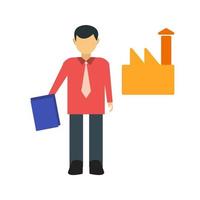 Industry Worker Flat Multicolor Icon vector