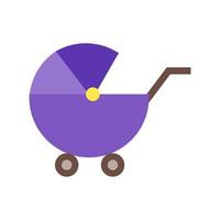 Stroller II Flat Multicolor Icon vector