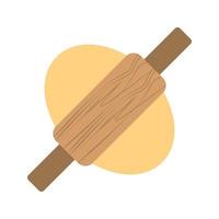 Rolling Dough Flat Multicolor Icon vector